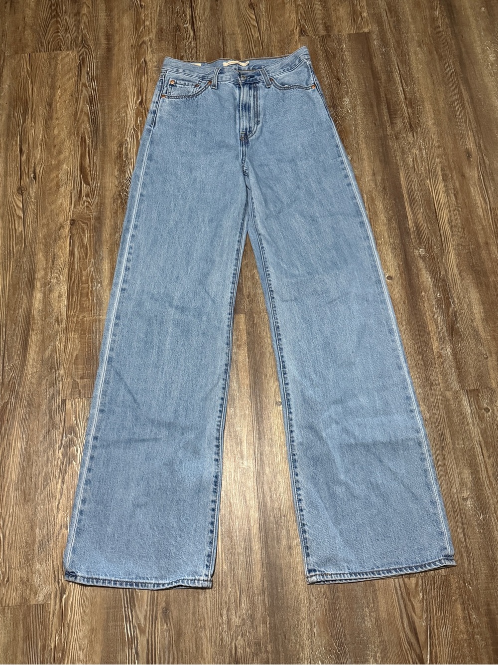 Levi's Ribcage Wide Leg Jeans Women's 25 Classic Wash Baggy Fit Premium Denim